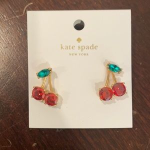 New never worn Kate Spade cherry earrings